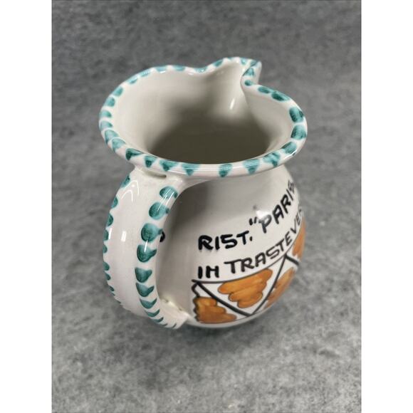 Vintage Hand-Painted Italian Terracotta Pitcher "Pezza S. Calisto" - Picture 6 of 7